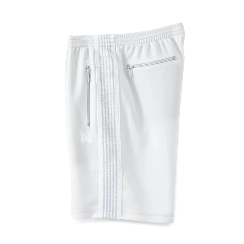 Classic Solid Colour Stripe Embroidery NEE DLES Shorts Summer High Quality Mens Womens Casual Shorts With Tags