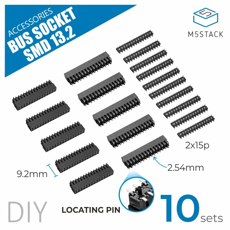 

Официальный комплект аксессуаров M5Stack BUS SOCKET SMD 13.2 для поверхностного монтажа, 2x15P M5