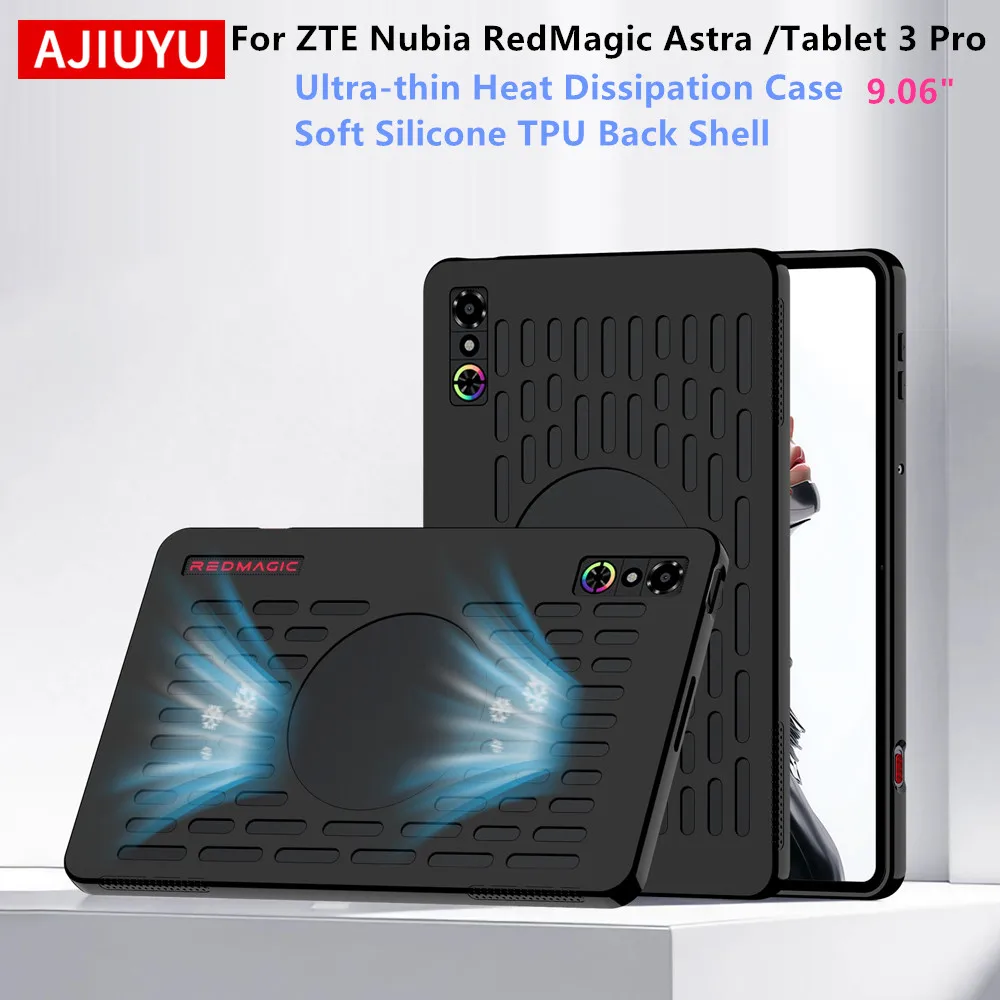 AJIUYU Heat Dissipation Case For ZTE Nubia RedMagic Astra / Tablet 3 Pro 9.06 Inch Gaming Tablet Soft Shockproof Cover TPU Shell