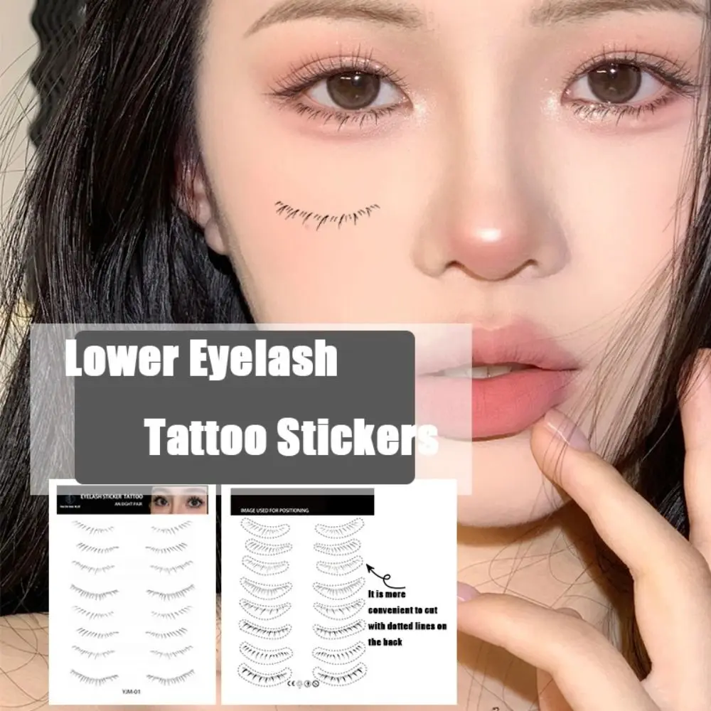 8/10Pairs Multi-Style Lower Eyelash Tattoo Stickers 3D Simulation False Eyelashes Stickers Quick Disposable