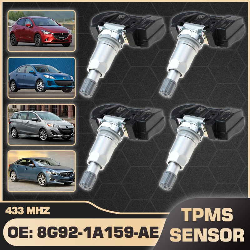 

1/4PCS Auto TPMS Tire Pressure Monitor Sensor For Mazda 2 Mazda 3 Mazda 5 Mazda 6 2007-2016 8G92-1A159-AE 9659452180 433 MHz