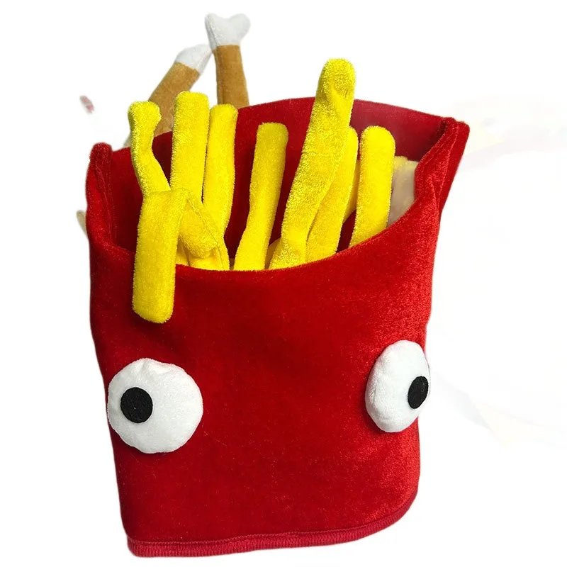 Halloween Performance Photo Hamburger Hat Pizza Quirky Party Fries Hat Thanksgiving Roast Chicken Leg Hat Cosplay Accessory view 5