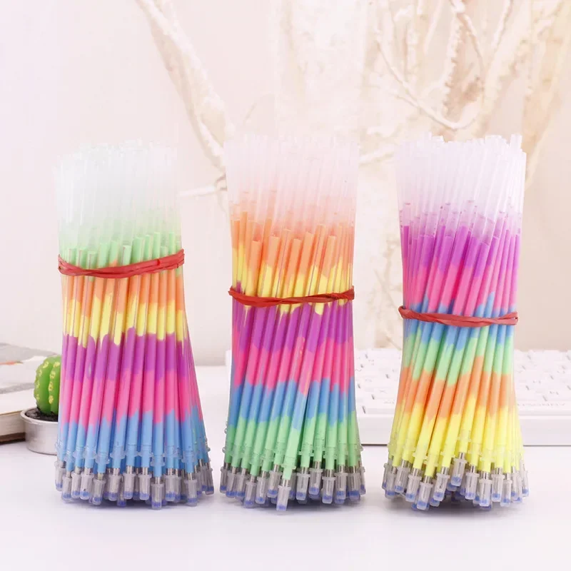 

50PCS Six-color One Rainbow Large-capacity Water Chalk Water-based Pen Highlighter Rainbow Gradient Stationery Gel Pens B