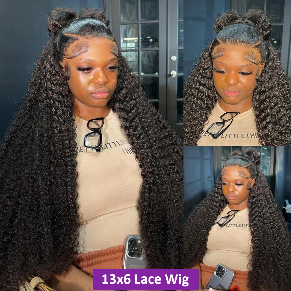 30 40 Inch Curly 13x6 HD Transparent Lace Frontal Human Hair Wig 250 Density Glueless Deep Wave 13x4 Lace Front Wigs for Women