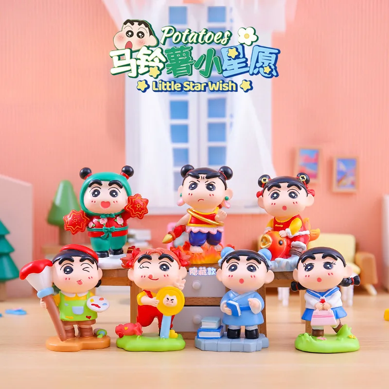 

6pcs/set Anime Crayon Shin-chan Standing posture Action Figure PVC Model Toys doll Desktop ornament Collection Gifts boxed
