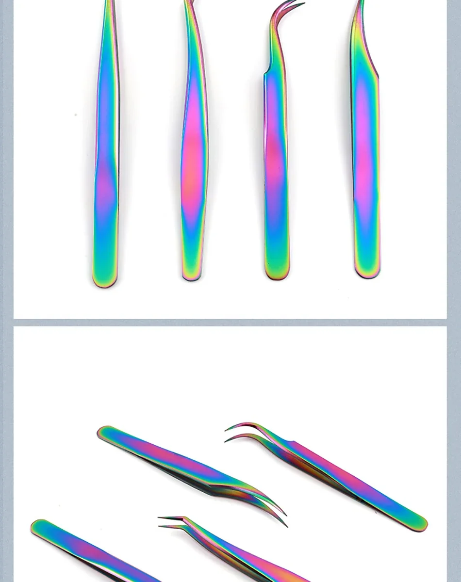 1 Stück/4 Stück Hochwertige Gebogene und Gerade Nagelkunst-Zubehörteile, Applikator-Clip, Verlängerungswerkzeuge, Wimpernpinzette für Künstliche Wimpern – Detail 9