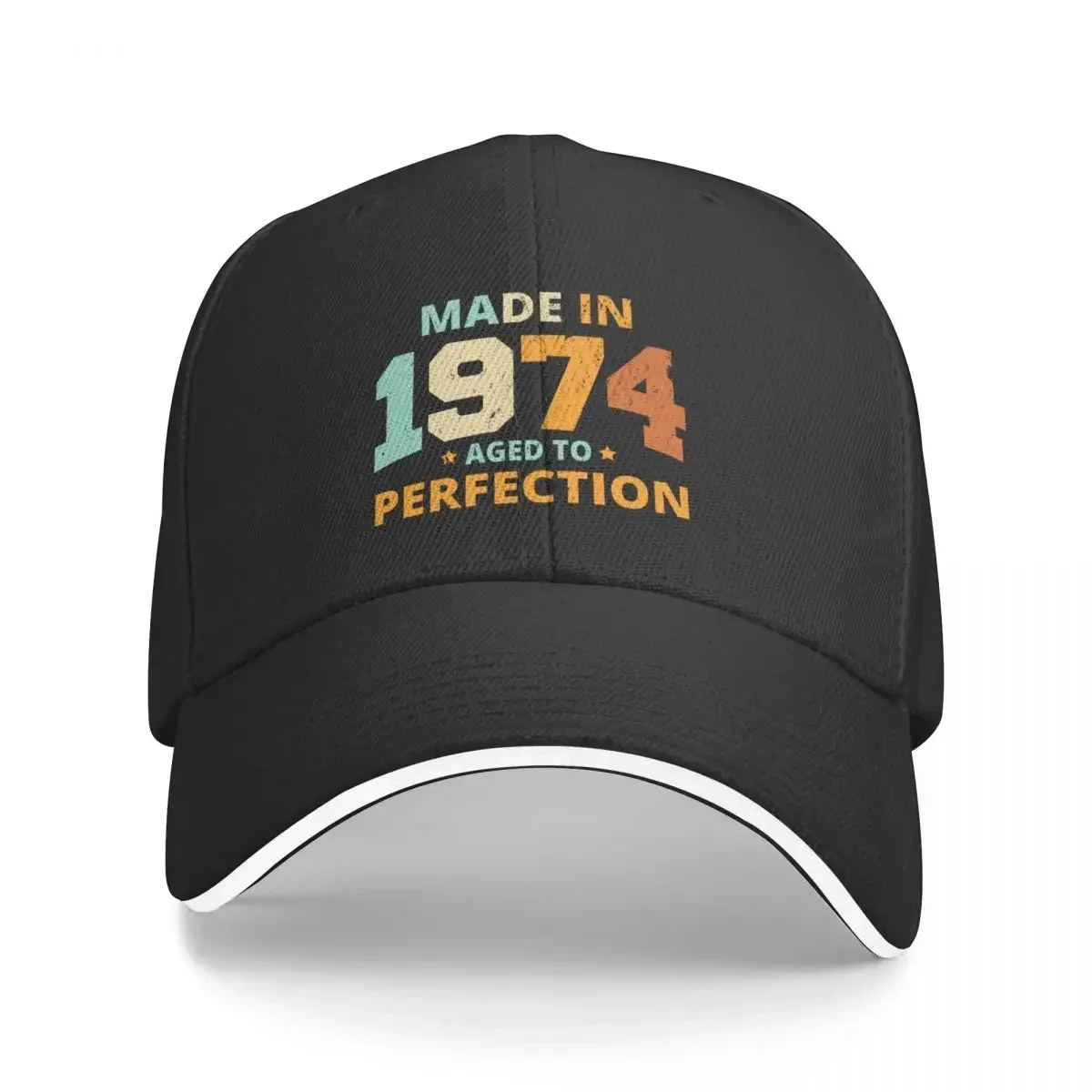 Made In 1974 Aged To Perfection Baseball Cap Bobble Hat Snap Back Hat Ball Cap western Hat Boy Women's