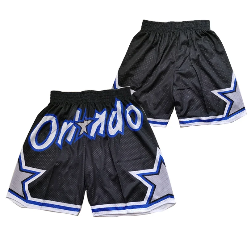 

Basketball shorts Orlando flower Four pockets Digital printing Outdoor sports Beach pants high quality Blue 2024