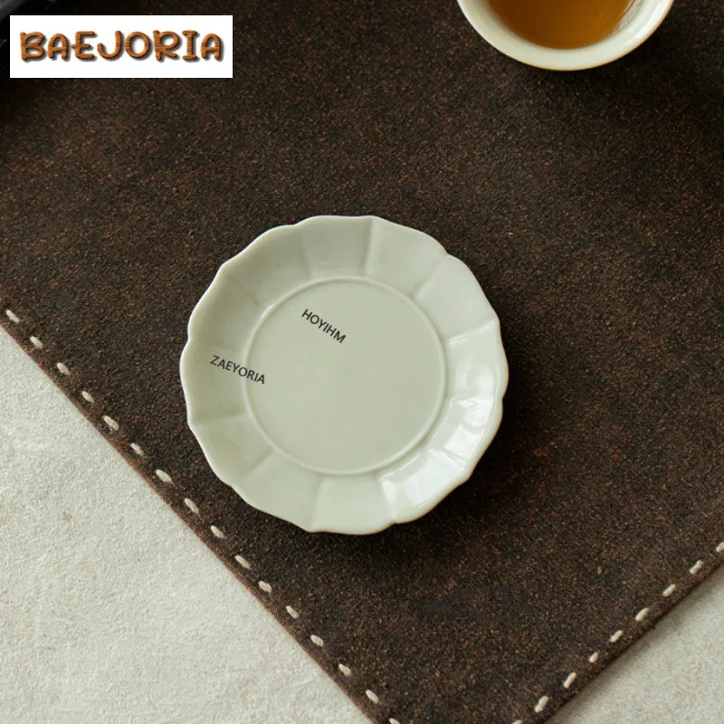 Plant Ash Glazed Coasters Boutique Stand For Mugs For Coffee Cups Saucer Heat Insulation Placemats Teacup Base Tea Ceremony view 4