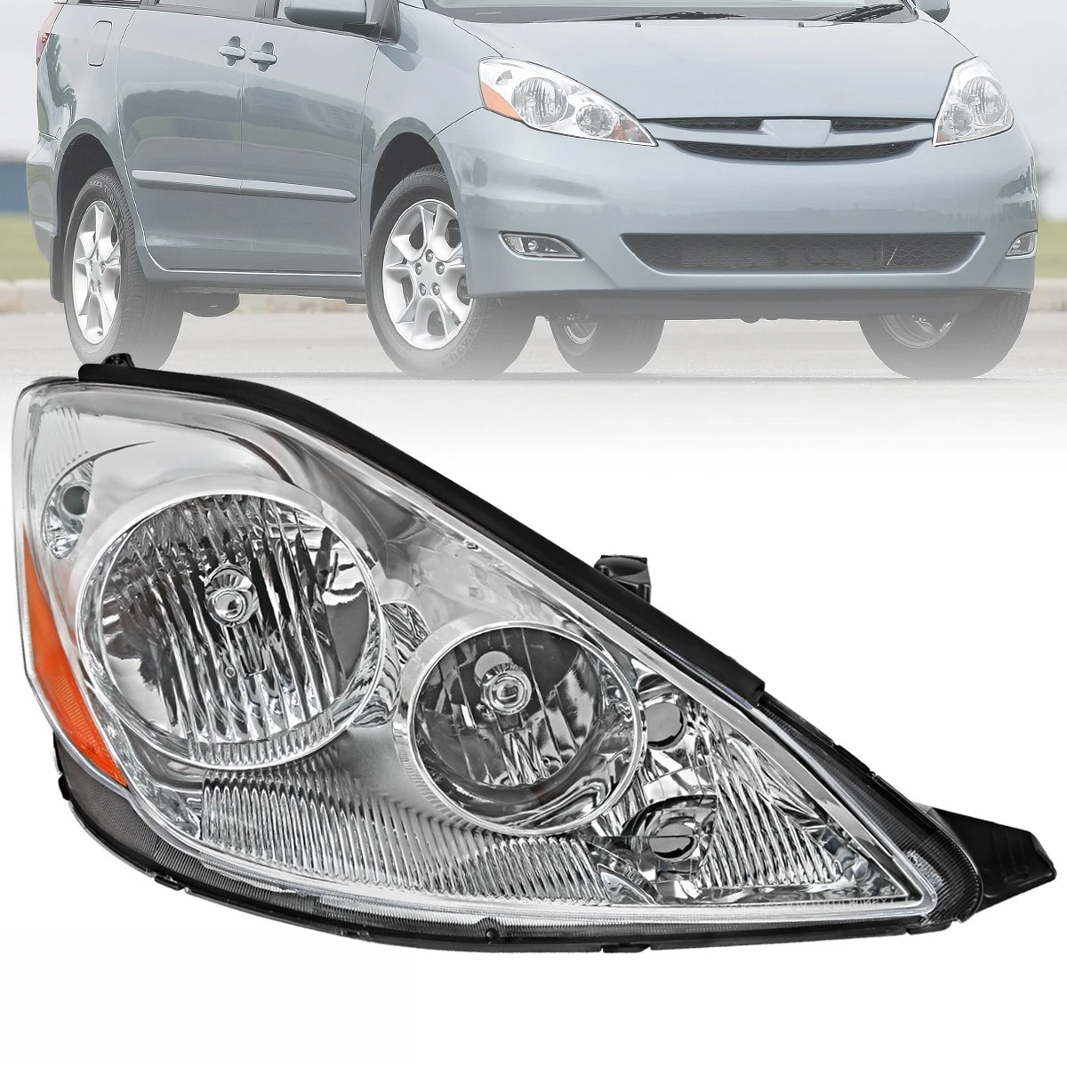 

Right/Passenger Side Headlight Fits 2006-2010 Toyota Sienna Clear Lamp Assembly