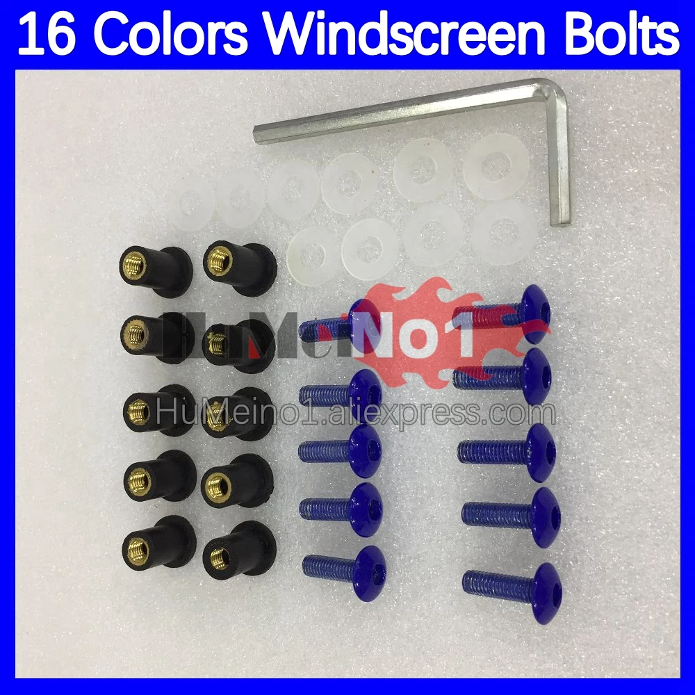 31pcs Motorcycle Windscreen Bolts For KAWASAKI NINJA ZZR 1100 ZZR-1100 1993 1996 1997 1998 1999 2000 2001 Windshield Screws Nuts