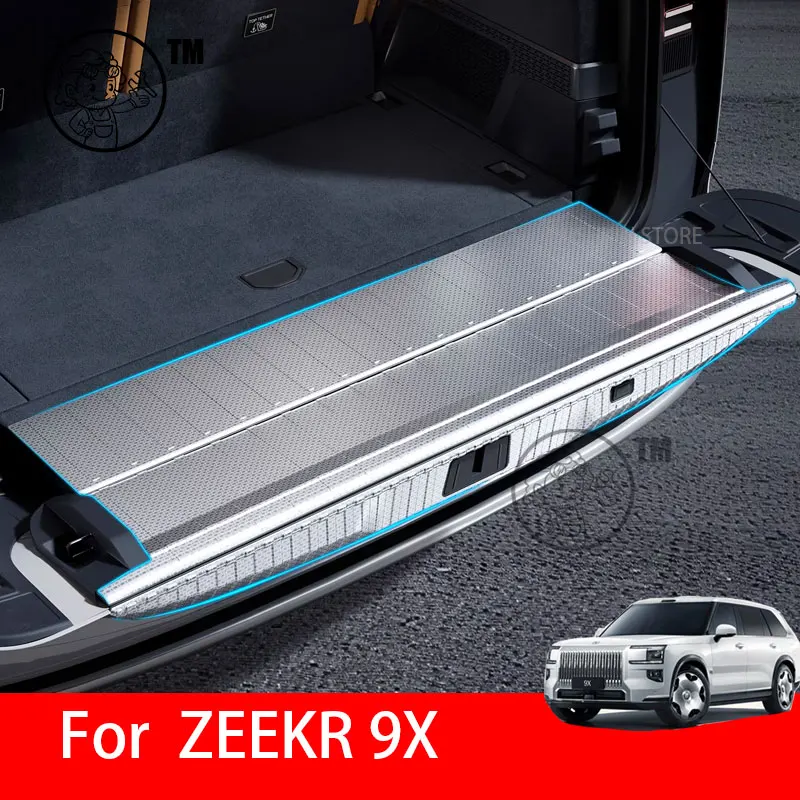 For ZEEKR 9X 2025 2026 Car Rear Guard Plate Trunk Protective ABS Carbon fiber Pattern Cover STELL ProtectiveInterior Accessories