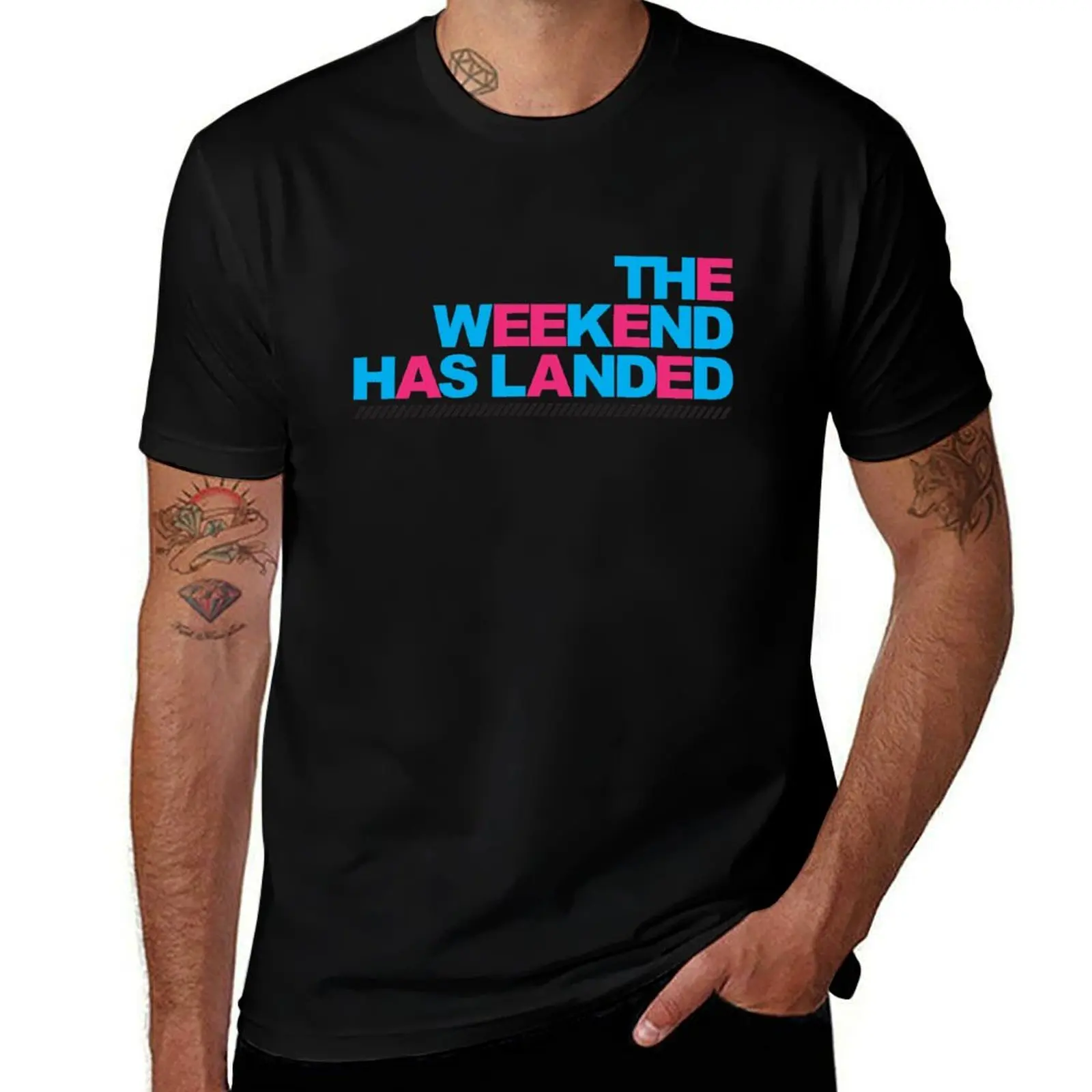 

Weekend Has Landed Music Quote T-Shirt oversizeds plain shirts graphic tees mens workout shirts