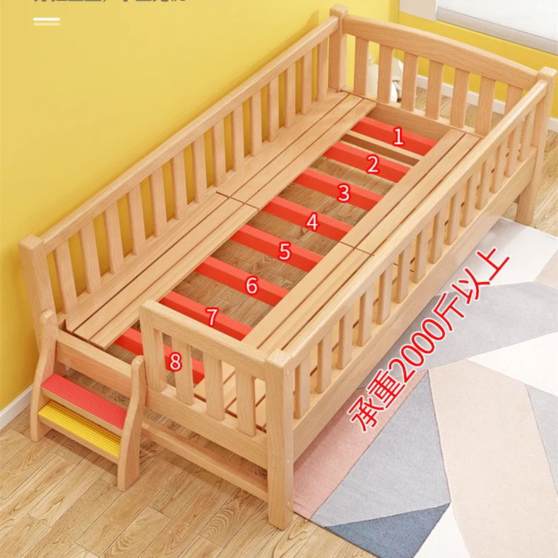 Picture 6: 1.35m Solid Wood Princess Kids Single Bed Frame Anti-Collision Stable Comfortable Girls Bedroom Sleeping Furniture
