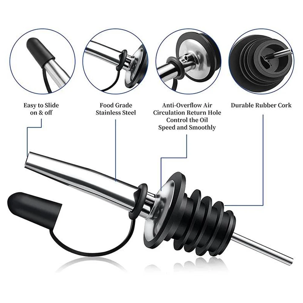 1Pcs Oil Bottle Stopper Cap Dispenser Sprayer Lock Wine Pourer Sauce Nozzle Liquor Leak-Proof Plug Bottle Stopper Bar Accessorie