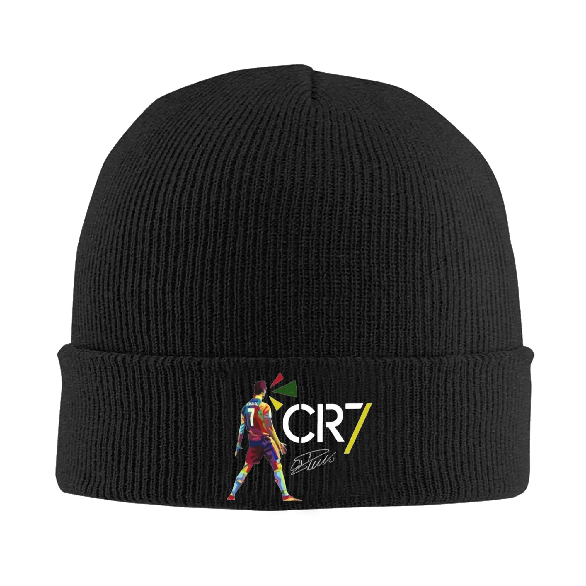 Cr7 Football Ronaldo Signature   Knitted Caps Women\'s Men\'s Beanie Winter Hat Acrylic  Casual Caps