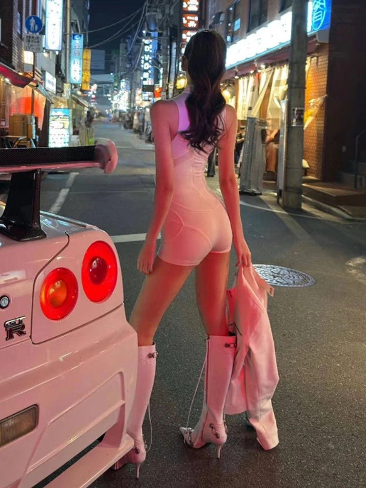 2025 แฟชั่นฤดูร้อนใหม่ผู้หญิงElegantและเซ็กซี่กีฬายืดJumpsuitออกแบบอเนกประสงค์Streetสาวร้อนJumpsuit