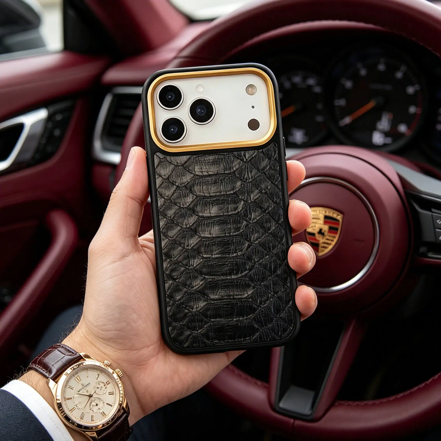

Luxury Premium Exotic Skin Case for Iphone 17 Pro Max Gift for Friend Boyfriend Dropship