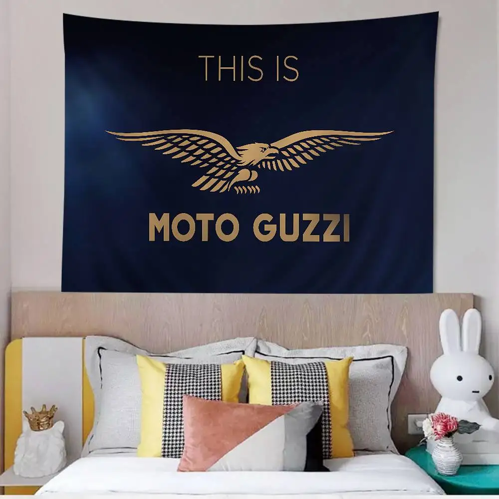 Moto G-Guzzi Motorcycle Logo Printed Large Wall Tapestry Art Science Fiction Room Home Decor Decor Blanket