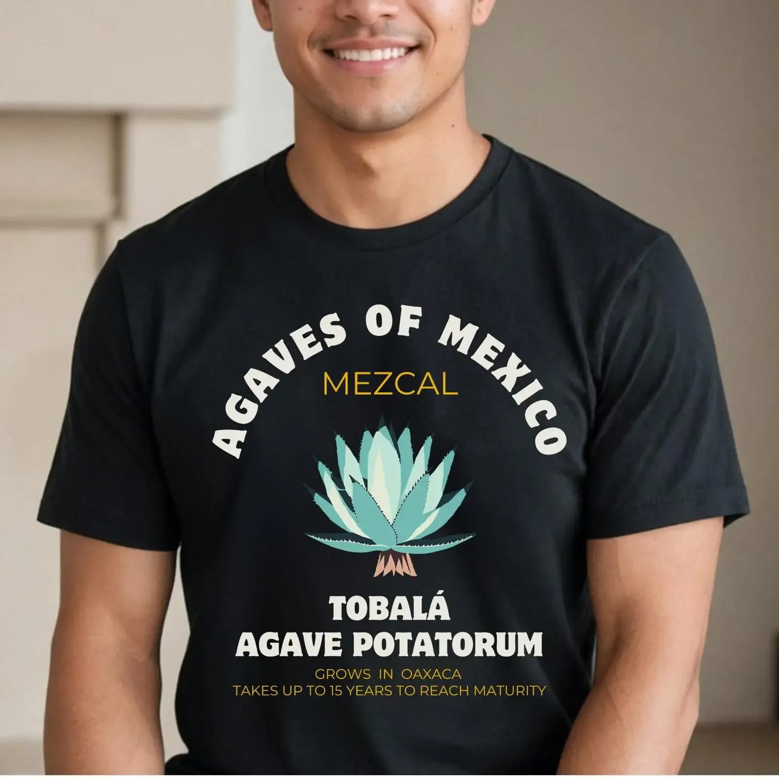 Camiseta Agaves de México Mezcal Agave Mexicano Oaxaca para Amantes del Cinco de Mayo Casual Vintage Lavada Elástica Transpirable