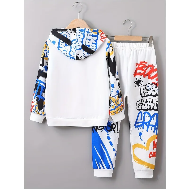 مجموعة سراويل بقلنسوة مطبوعة ثلاثية الأبعاد فضفاضة غير رسمية للرجال لعام 2025