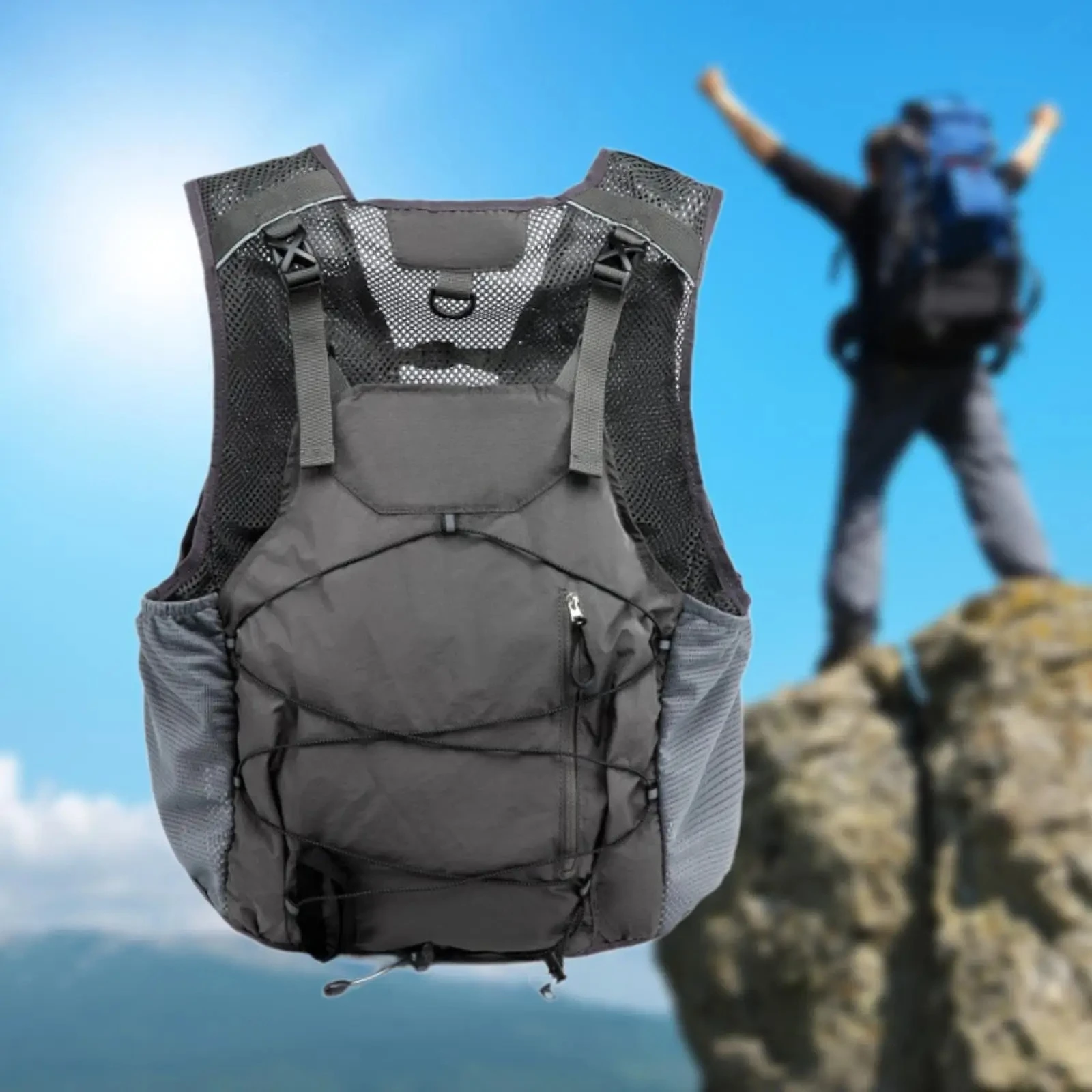 

2025 New Hydration Vest Water Vest Running Gear Backpack Multiple Pockets Rucksack for Cycling Camping Climbing