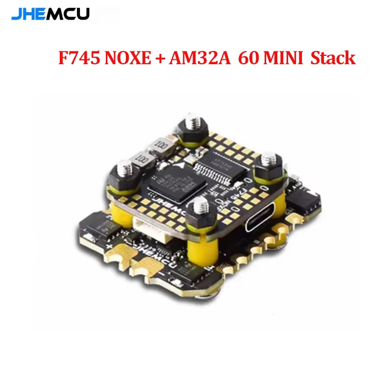 

JHEMCU F745 Mini Flight Controller Stack ICM-42688-P F745 Flight Controller AM32 60A 4in1 ESC 3-6S for RC FPV Drones