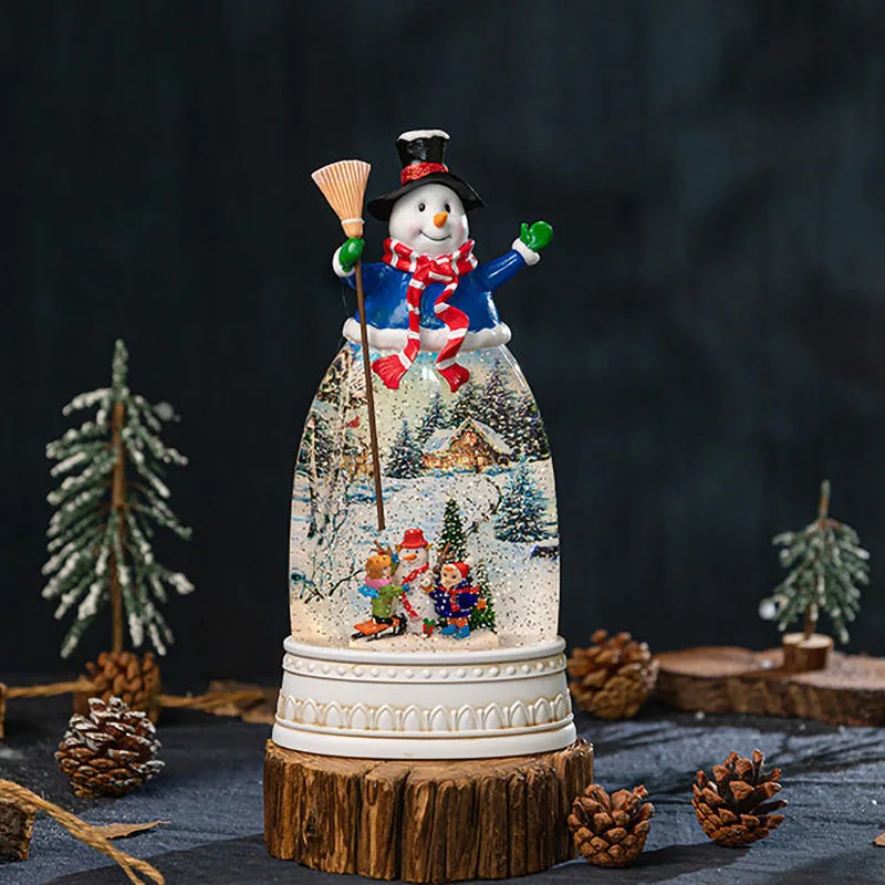 Creativity Santa Claus Snowman Crystal Ball Music Box Desktop Ornament Living Room Bedroom Home Christmas Atmosphere Decorations