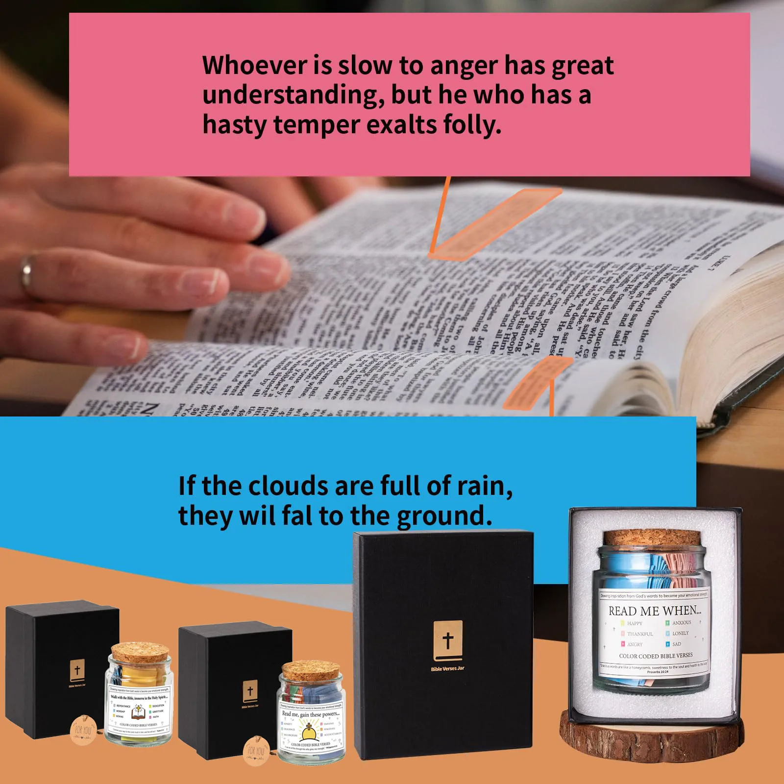 

Банка со стихами из Библии Читать меня, когда банка со стихами из Библии Подарки Банка с благословением Банка с цветным кодированием Библейские стихи в банке