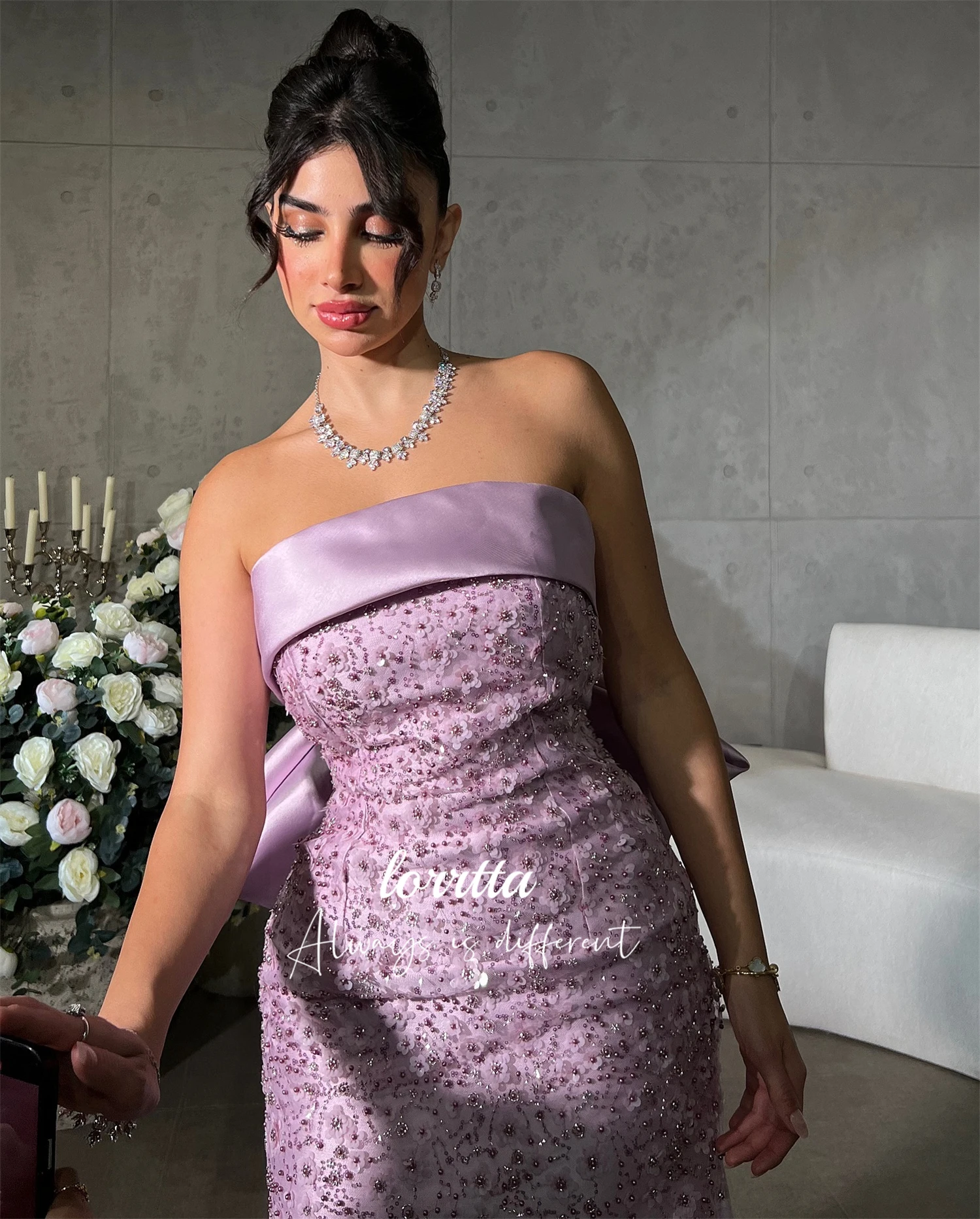 Lorrtta Fishtail Cut Evening Dress Sequined Beaded Fabric Robes De Cocktail Dresses Ball Gowns Party Elegant Woman فساتين سهرة