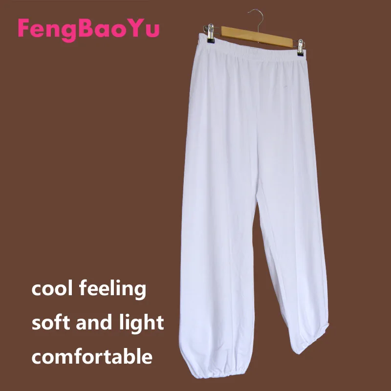 Fengbaoyu Cotton and Silk Men's Long Pants Home Leisure Lantern Pants Large Size Loose, Cool, Breathable, Absorbent and Drying