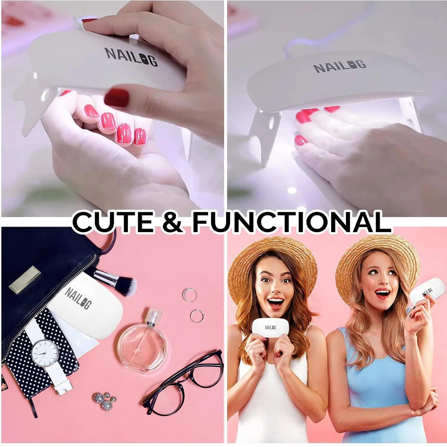 Mini lampada LED UV da 6 W - Essiccatore portatile per unghie con cavo USB per manicure con smalto gel - Luce portatile per polimerizzare