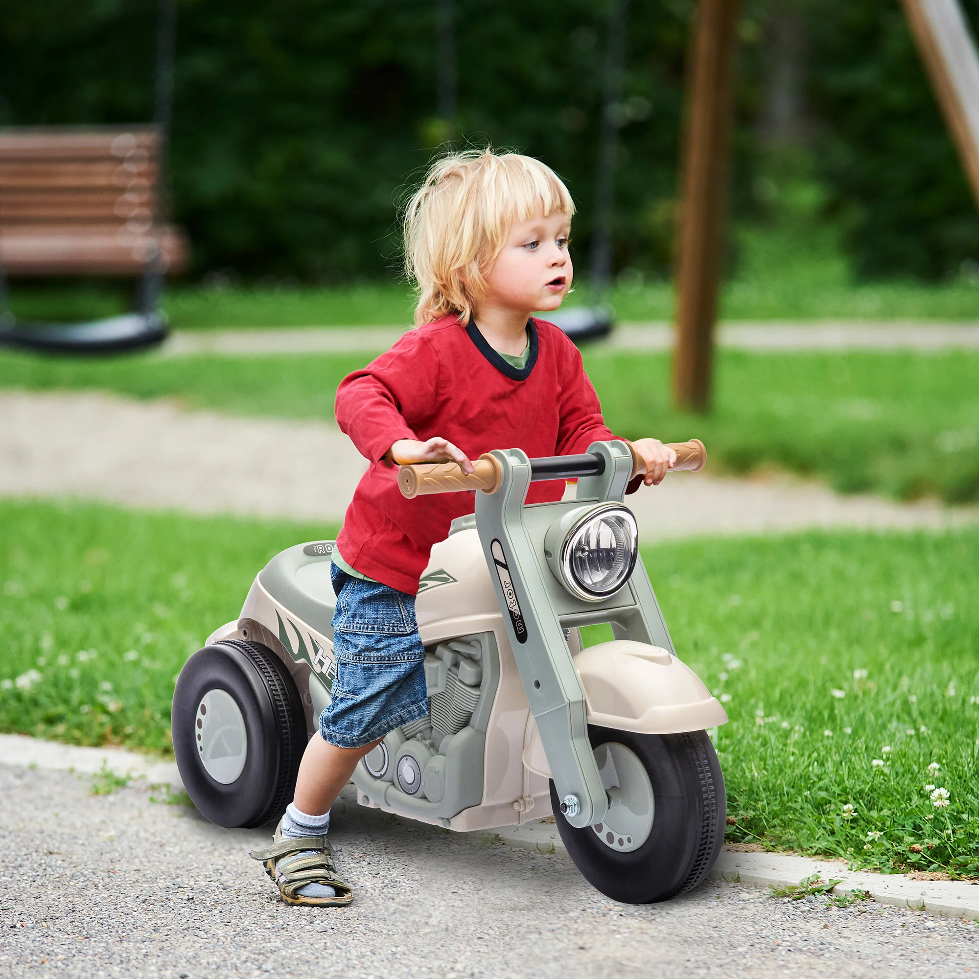 AIYAPLAY Auto scorrevole per moto per bambini con musica Veicolo per bambini 1,5 V Auto per bambini