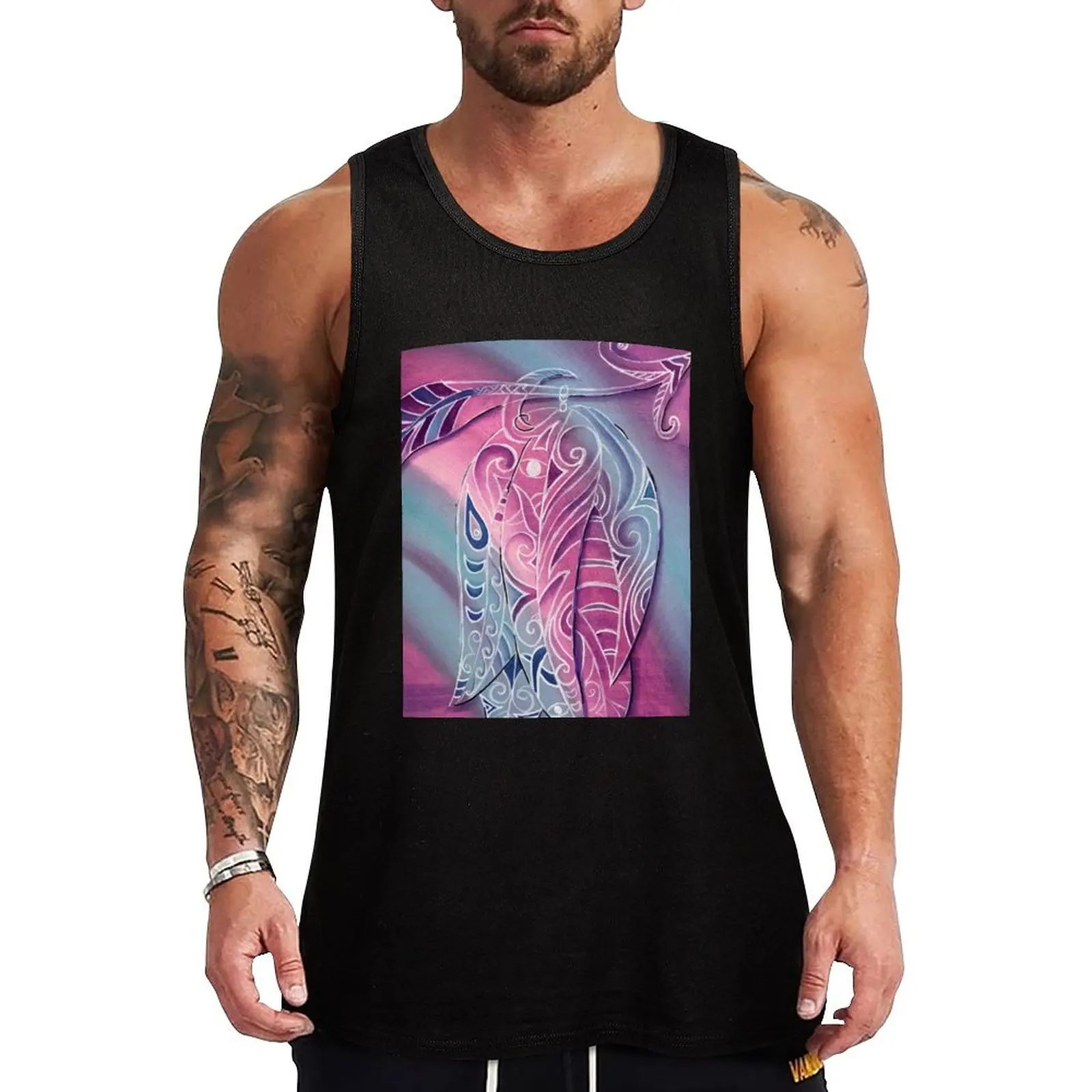Maori Feather Tank Top Hip Hop Tank Top Streetwear Casual Sleeveless Tee