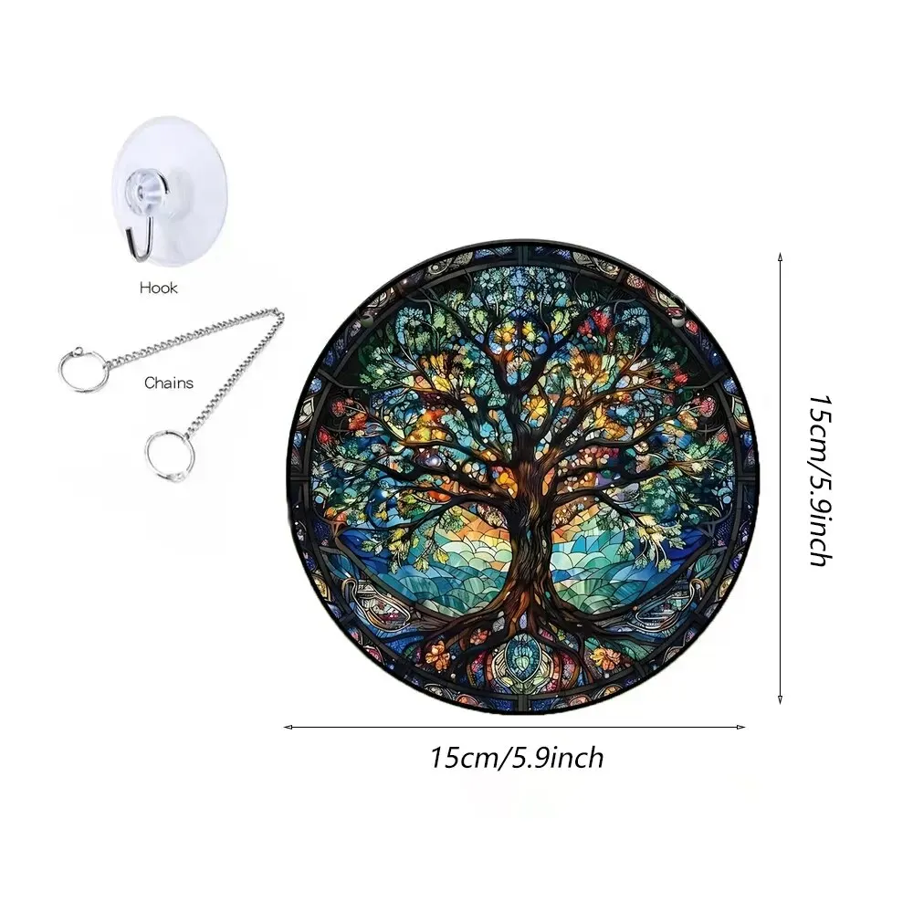 1Pc Acryl Muur Opknoping Veranda Decoratie Vakantie Decoratie Geschilderd Raam Opknoping Ornament Rond Bord.