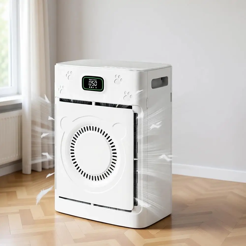 

Smart Pet Hair Air iier or Home Large Room 2500 Sq t, True H13 HEPA ilter, Actively Sucks Up Dr Odor Smoke, Washable Mesh, Wii A