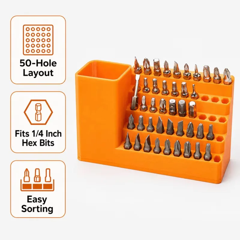 Rafford 50 Hole Screwdriver Bit Holder Organizer Rack image 4