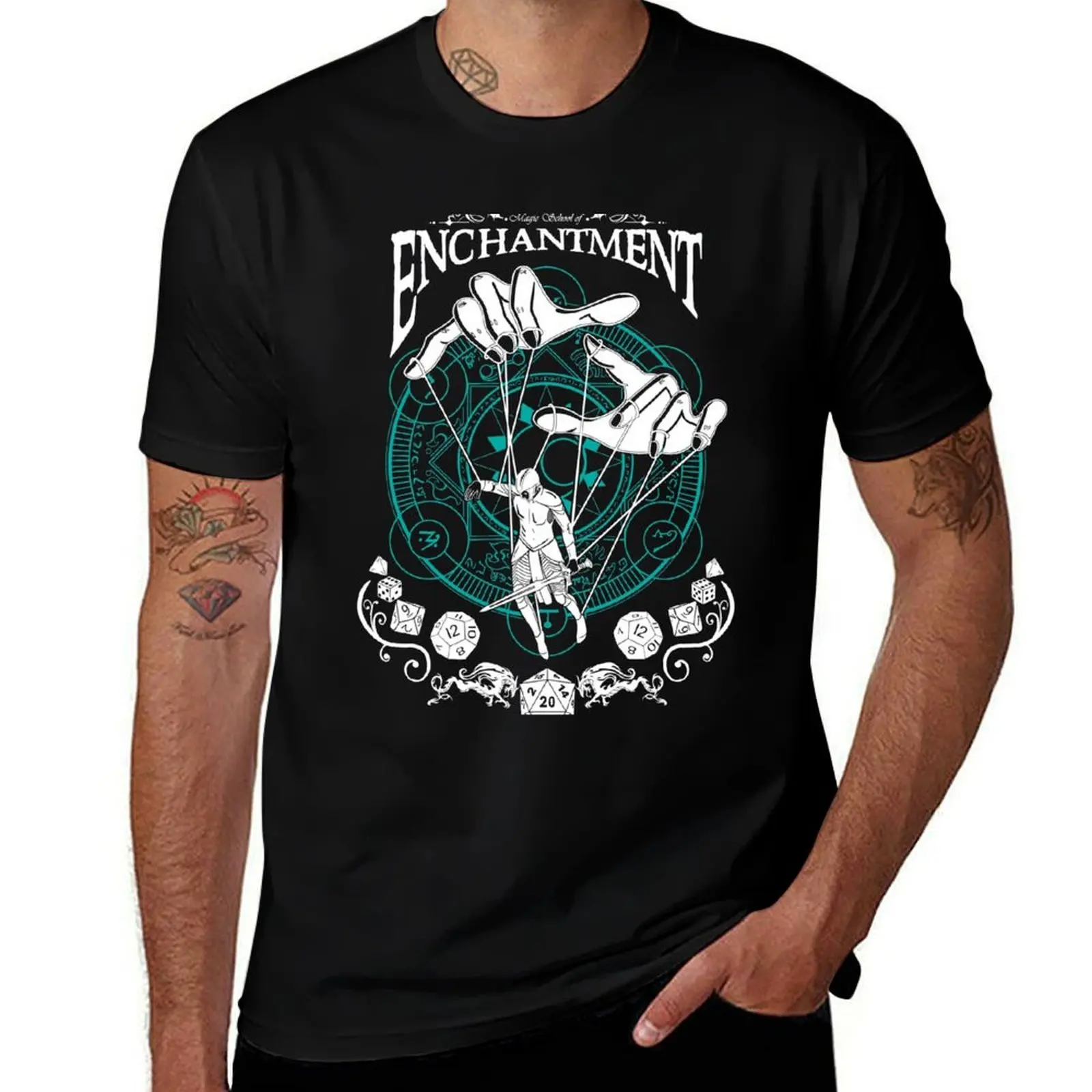Enchantment - RPG Magic School Series : White T-Shirt Lightweight Print T-Shirt