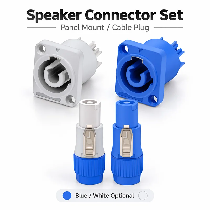 1Pc 3 Pin 20A 250V Locking Power Connector Cable Plug Panel Socket Input Output Adapter for LED Screen Stage Lighting Equipment