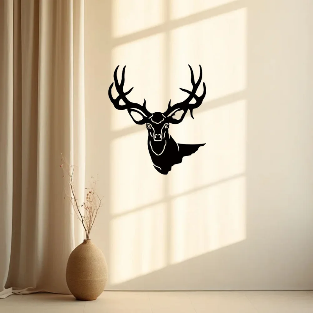 HelloYoung 3D Deer Head Metal Wall Art - Elegant Home and Office Decor for Living Room and Bedroom Wall Decor Wall decoration