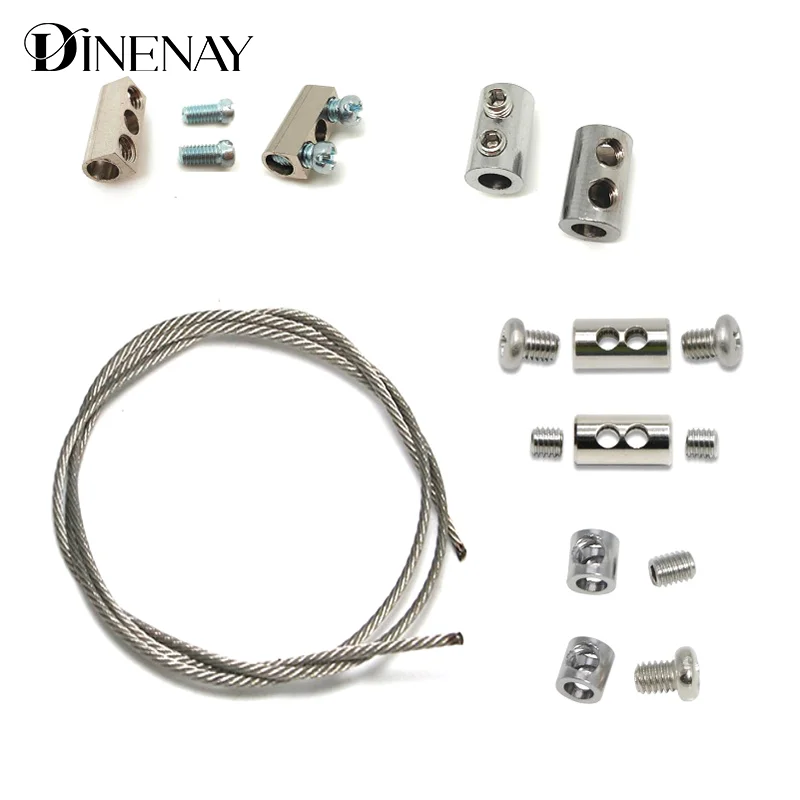 10pcs Wire Rope Double Hole Locking Device Diy Lighting Hanging Clip Adjustable Telescopic Buckle Nut & Bolt Sets