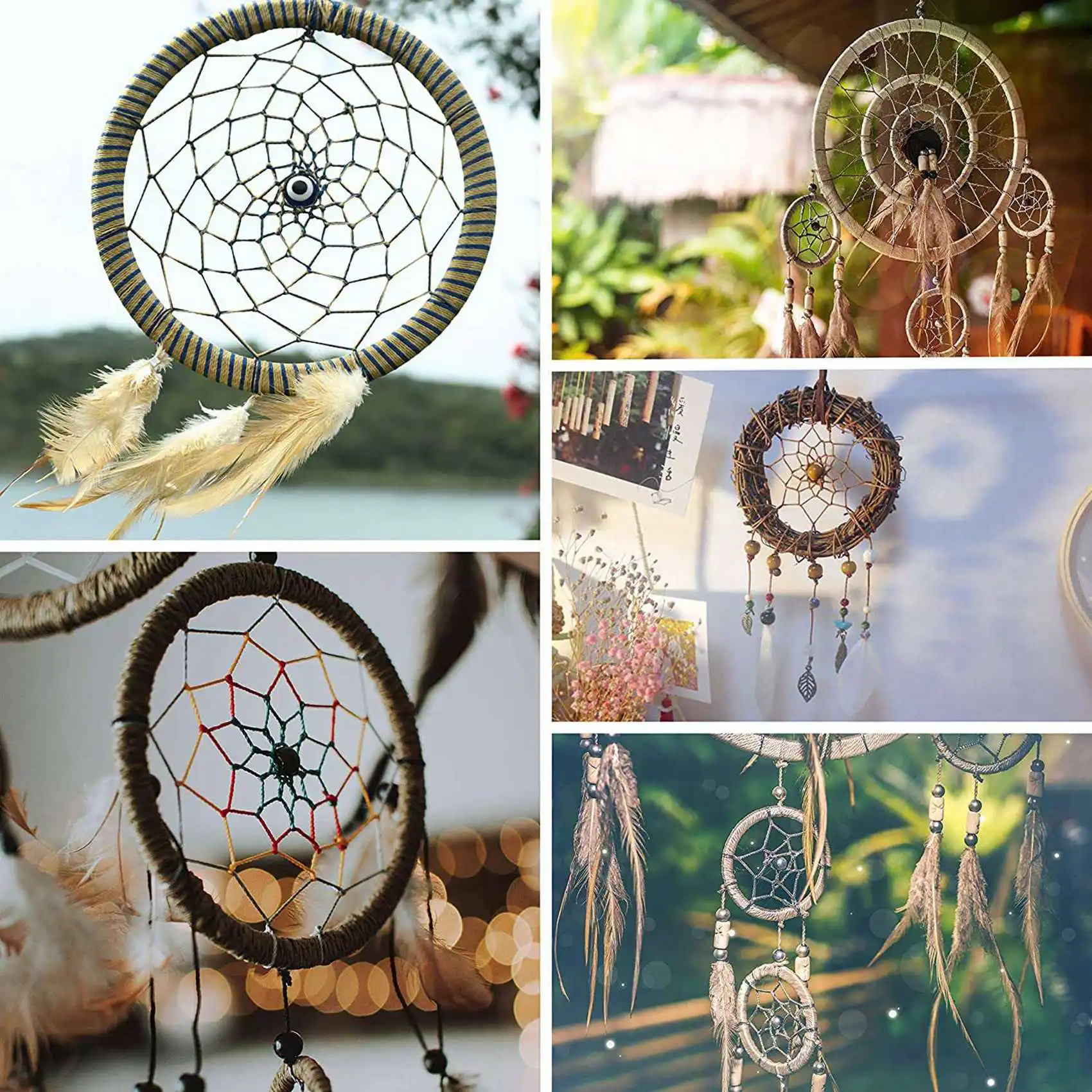 ABBN-30 PCS Silver Dream Catcher Metal Rings Supplies,Macrame Rings, Metal Hoops For Multi-Purpose Crafts Projects In 5 Sizes