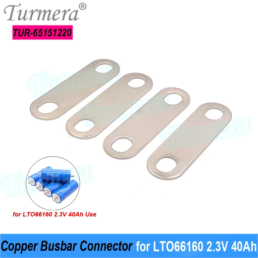 Turmera 12V Battery Busbar Copper Connecter for 2.3V 66160 40Ah 45Ah Lithium Titanate LTO Battery Use in 72V 24V 36V 48V 60V UPS