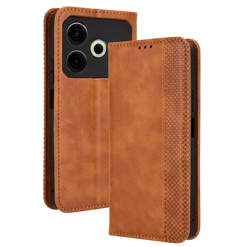 For Tecno Pova 6 Neo 6.78INCH 4G Luxury Case Retro Leather Wallet Book Magnet Auto Closed Flip Cover Tecno Pova6 Neo Phone Bags