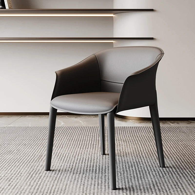 Sillas de comedor de cuero únicas para oficina, suelo de lectura de maquillaje, silla de comedor con acento, salón, Hotel, Sillas Conedores, muebles WJ35XP