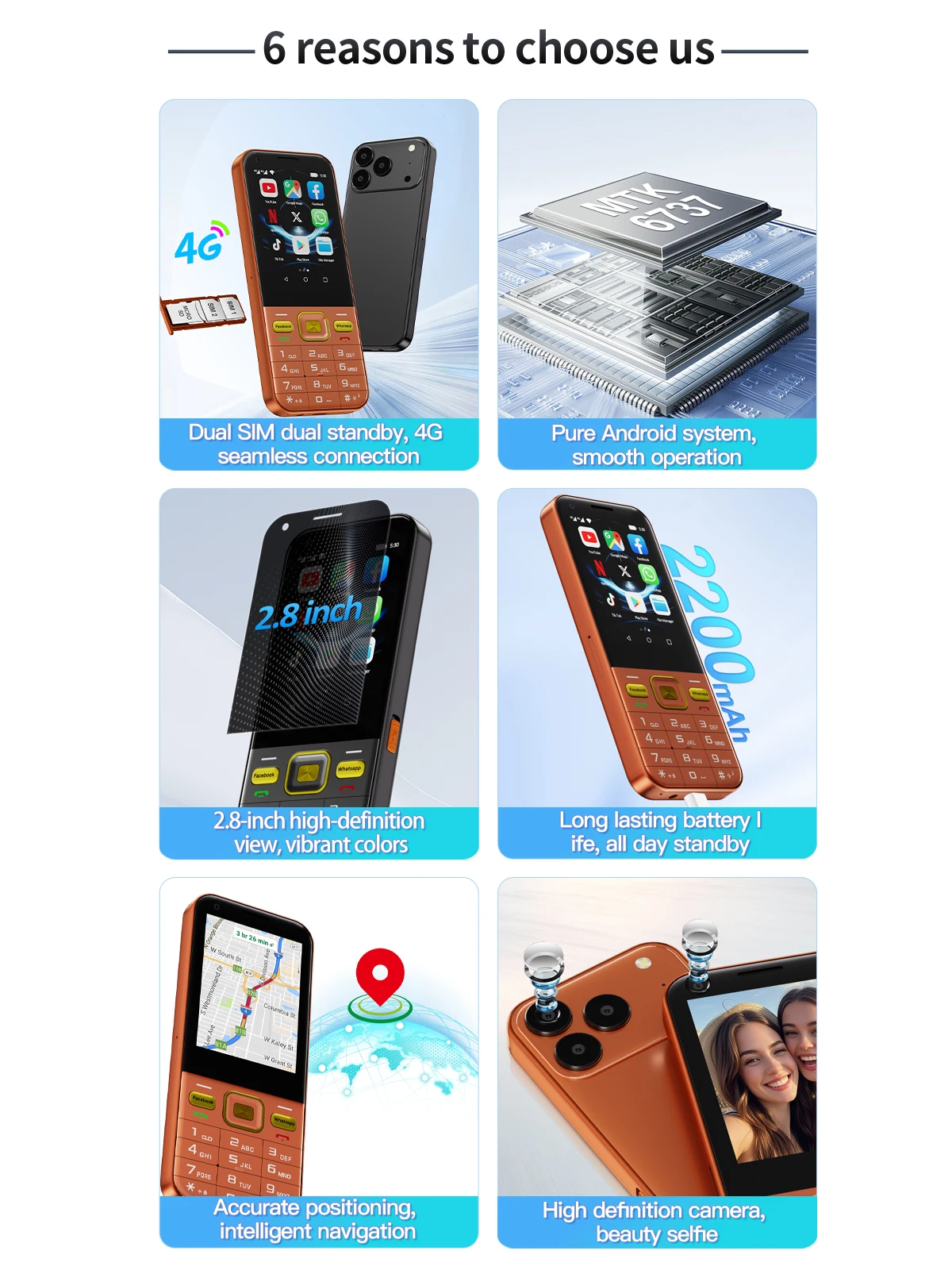 SERVO F7 Ultra Android Touch Screen Smartphone 4G LTE Dual SIM 2MP Camera Flashlight 2GB+16GB Play Store WIFI 2.8' Button Phone