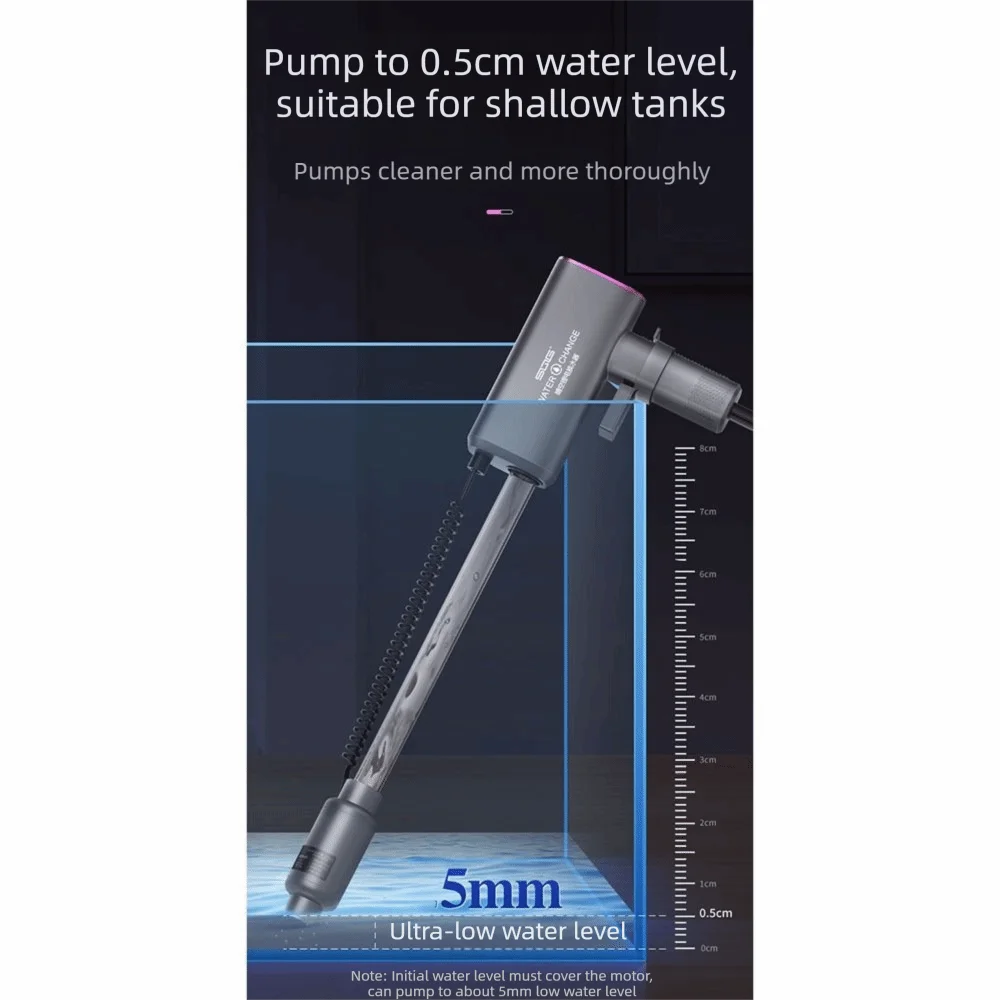Automatic Automatic Aquarium Vacuum Electric Extremely Long Battery Life Aquarium Water Changer 2m hose Safe