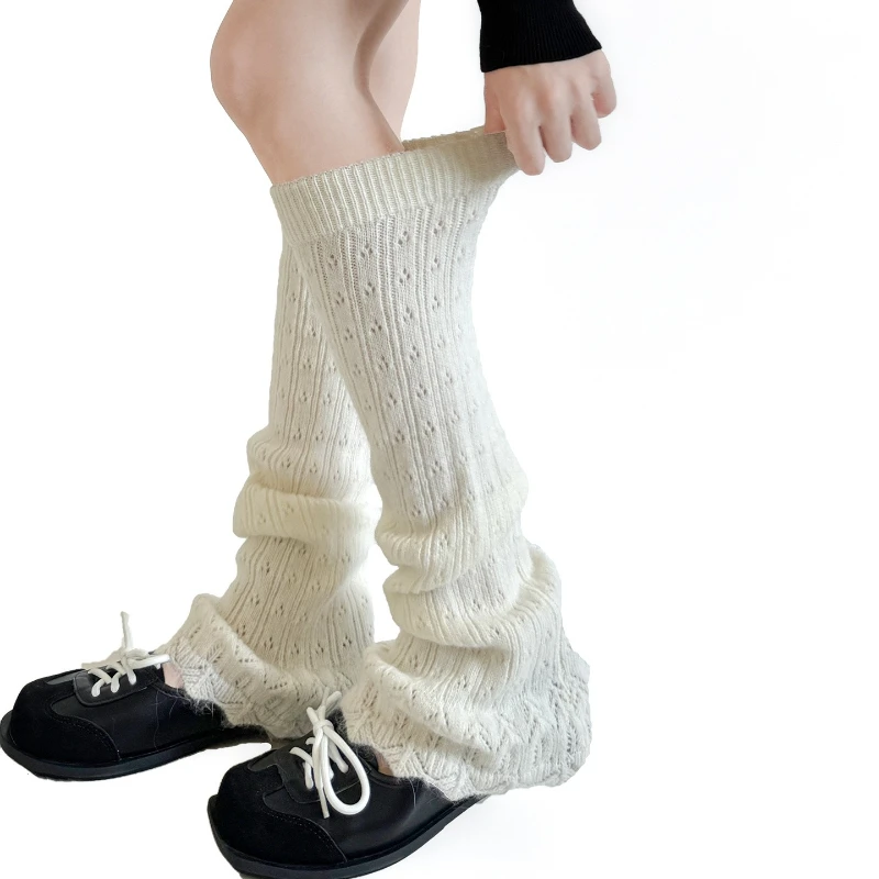 

Autumn and Winter Leg Warmers Rabbit Hair Warm Knitted Leg Cover Long Socks Japanese Leg Warmers Foot Cover Knee Socks Stockings