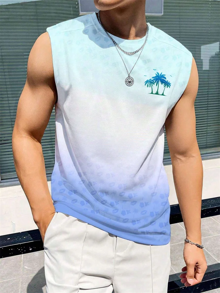 Summer Temperament Men's Tank Top Men's Beach Casual Holiday Wear 3D Printed Daily Outdoor Sports Sleeveless Crew Neck Tank Top image 3