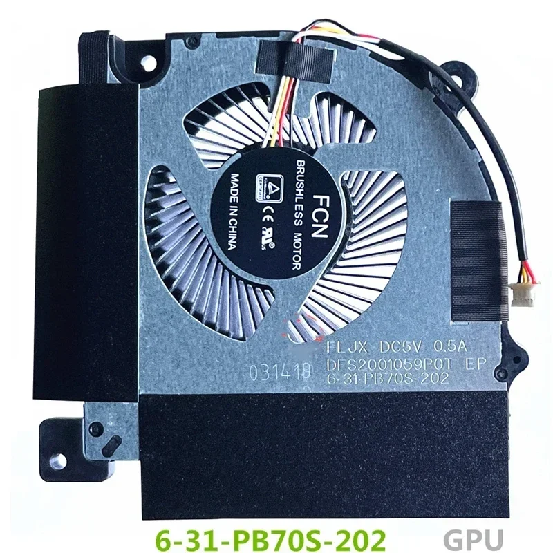 New Origianl CPU GPU cooling fan For CLEVO PB50EF Shenzhou Ares G8 Z8-CR7P1 G9 Z9-CT7PK CPB5S04 cooling fan 6-31-PB70S-102 202